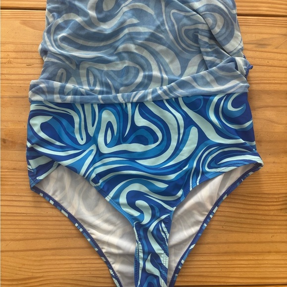 Blue Swirl Bikini Bottom - Picture 3 of 7
